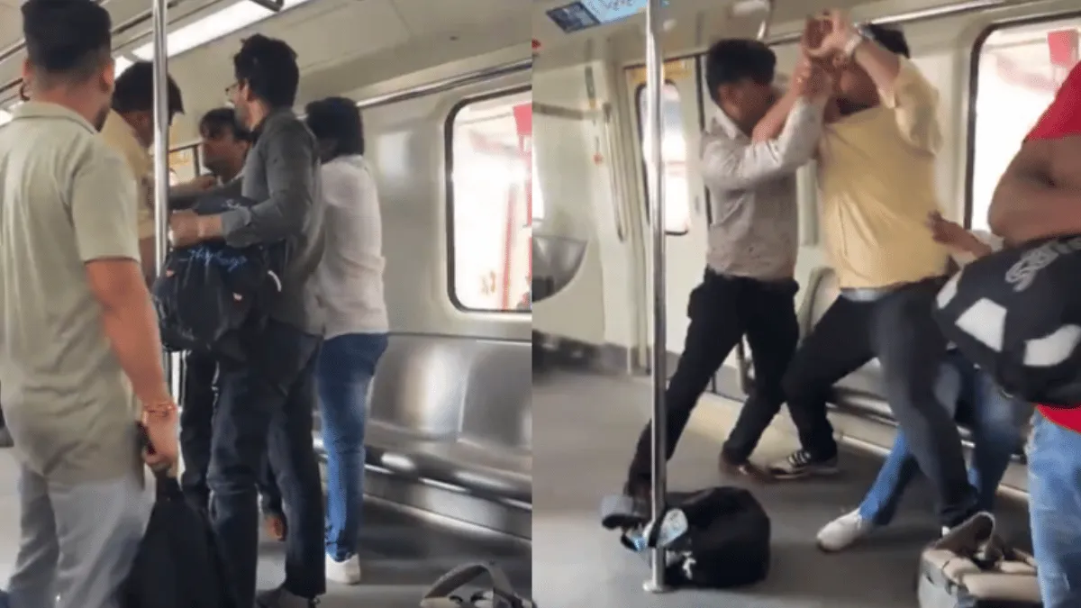 pachtayega-chorde-delhi-metro-passengers-fight-over-seat-in-partially-empty-coach-viral-video-leaves-internet-laughing